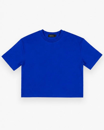 Wide Cropped T-Shirt - Cobalt Blue