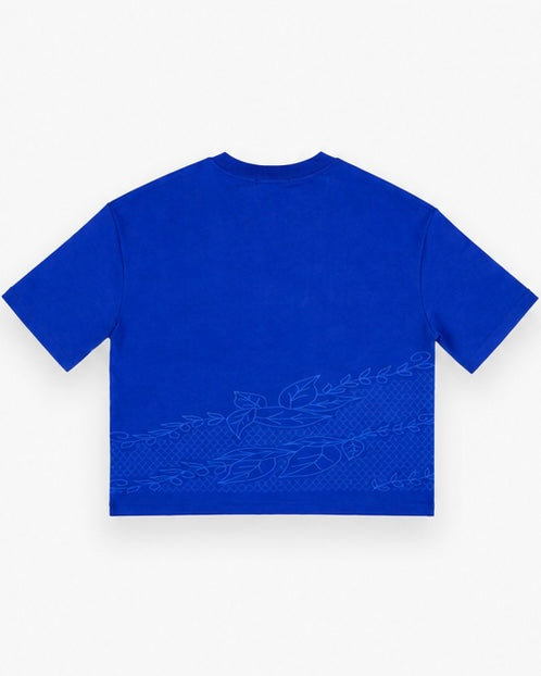Wide Cropped T-Shirt - Cobalt Blue